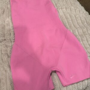 Nike Pink Ribbed Tank Romper